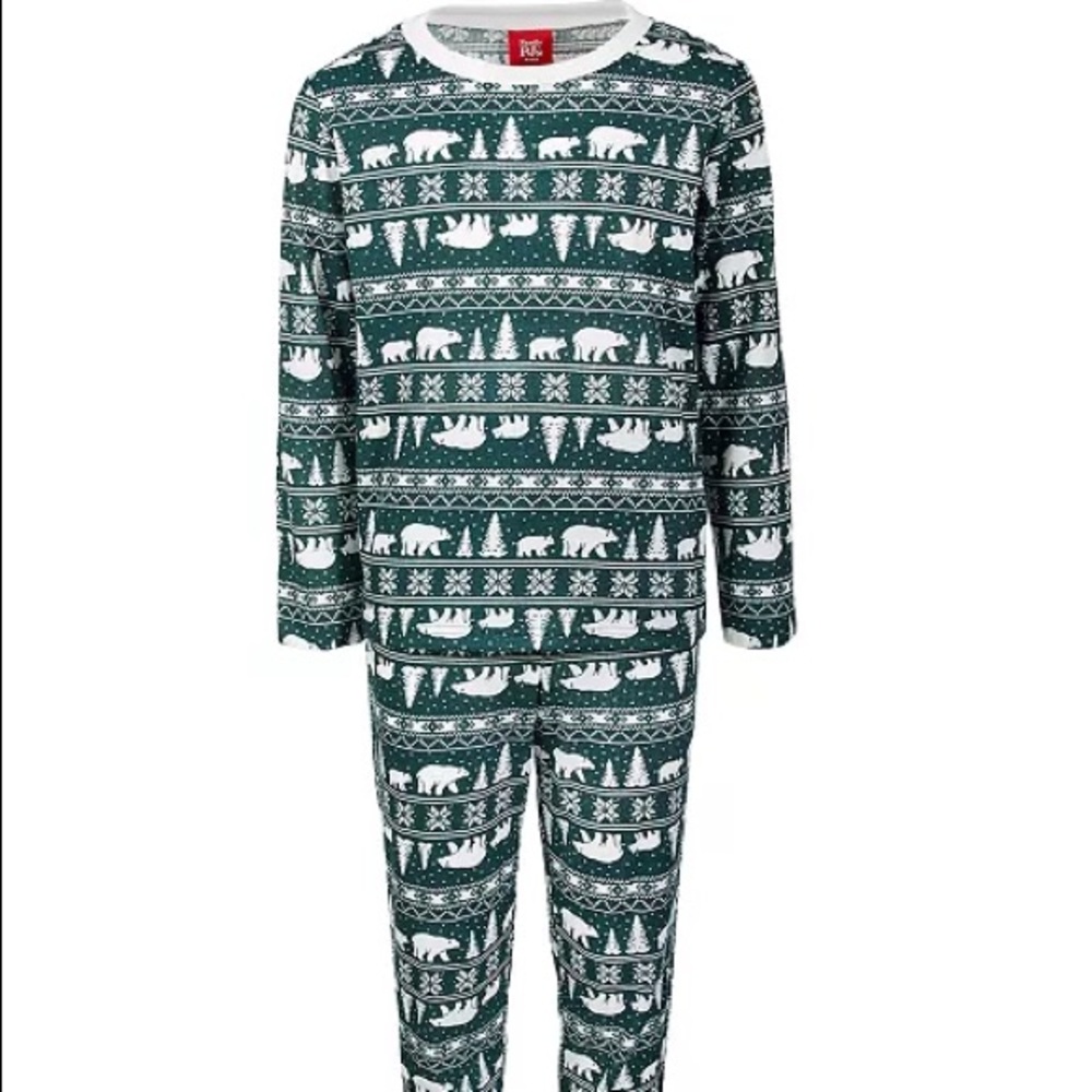 Bear Fair Isle Printed Pajama Set sz. 6/7